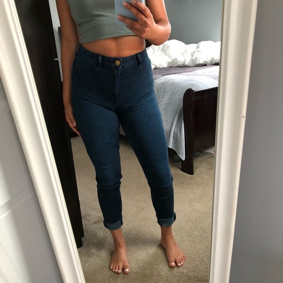 American Eagle Super High Rise Jegging Dark Blue - Picture 1 of 5